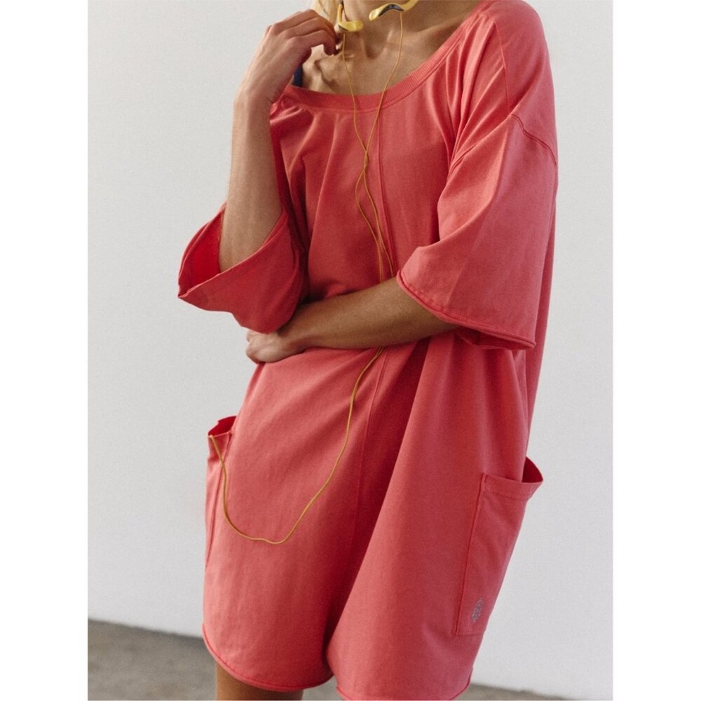 FP Movement Hot Shot Tee Romper in Hibiscus